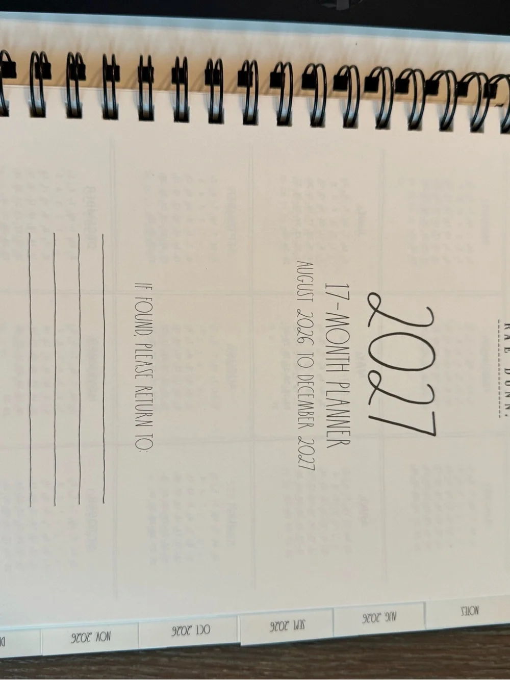 NWT Rae Dunn Hardcover 17 month Planner MAKE IT HAPPEN 2027